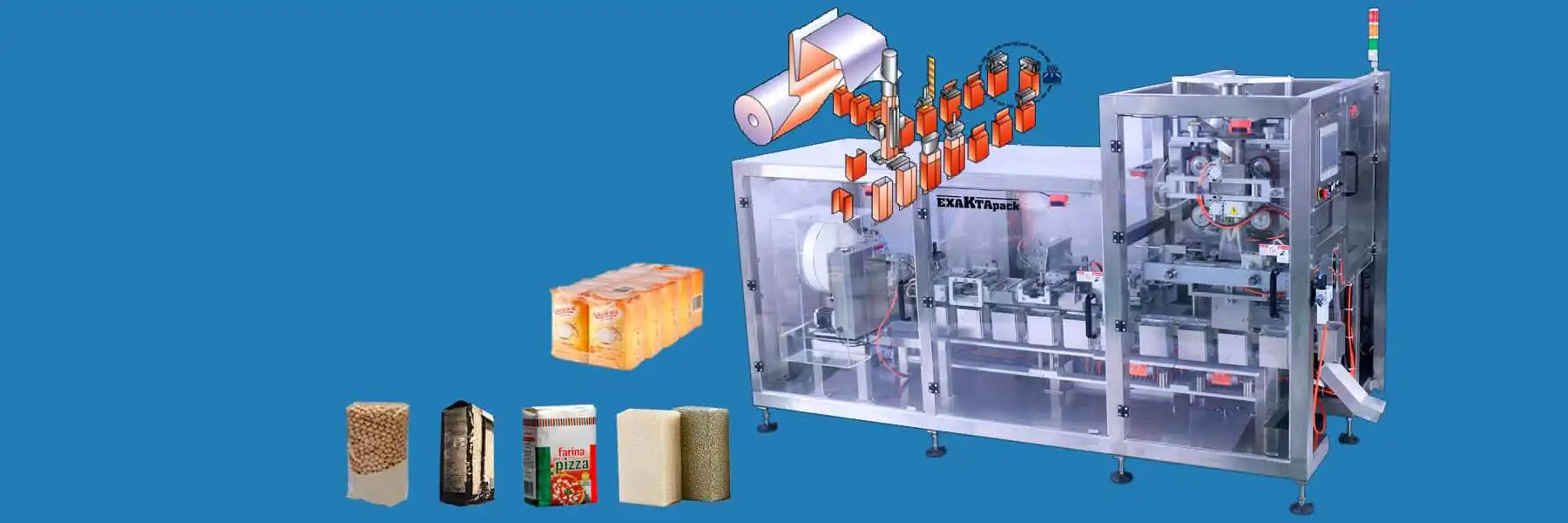 Vertical packaging machine with Carousel